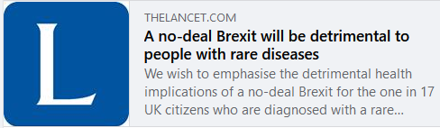 No deal Brexit could have detrimental impact for four million people in UK living with a rare disease