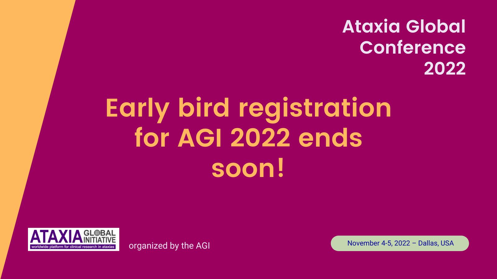 Ataxia Global Conference 2022_early registration